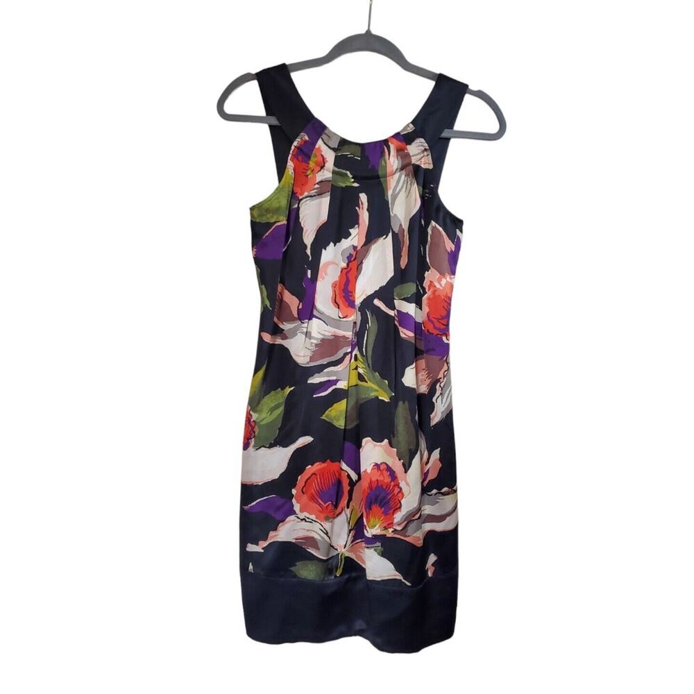 Ted Baker 100% Silk Lambey Floral Sleeveless Cocktail Mini Dress w/ Tie, Size 2